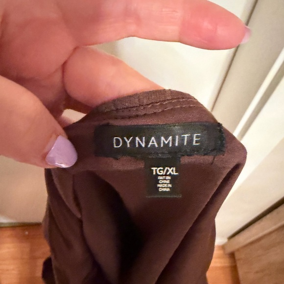 Dynamite Chocolate Ribbed Crop Top - Picture 2 of 3